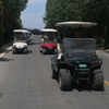 Chariots de golf à châssis élevé de 4 places, batterie au plomb et au lithium, chariots électriques adaptés aux besoins du client