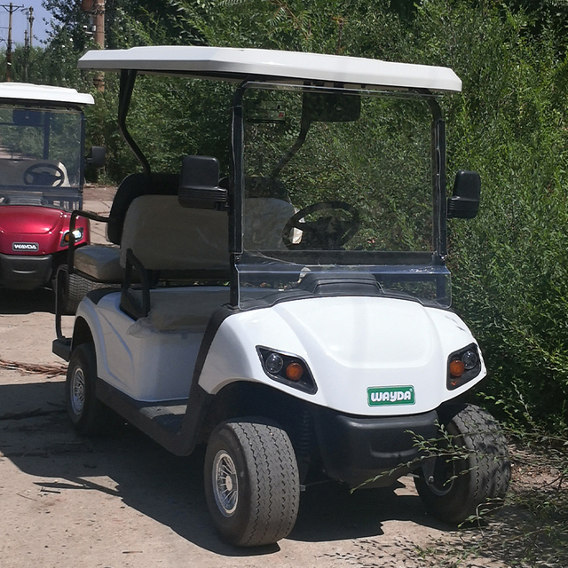 Chariots de golf électriques bon marché, nouveau design, batterie au plomb sélectionnée avec 4 roues